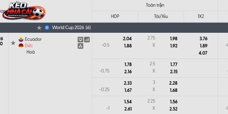 Soi kèo Ecuador vs Đức qua tỷ lệ Soi kèo Ecuador vs Đức qua tỷ lệ